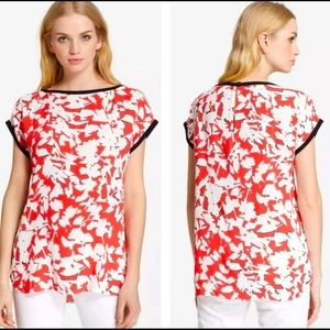 Kate Spade Pink /White Abstract Floral Blouse